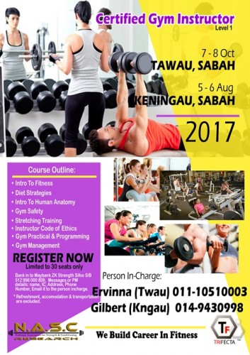 Senarai Kursus Gym Instructor 2017
